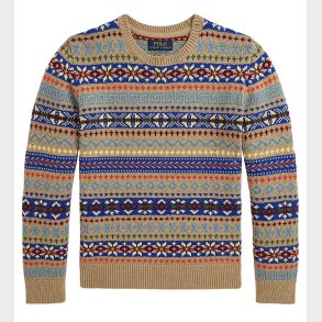 Polo Ralph Lauren Bluse - Bomuld/Uld - Beige/Multifarvet