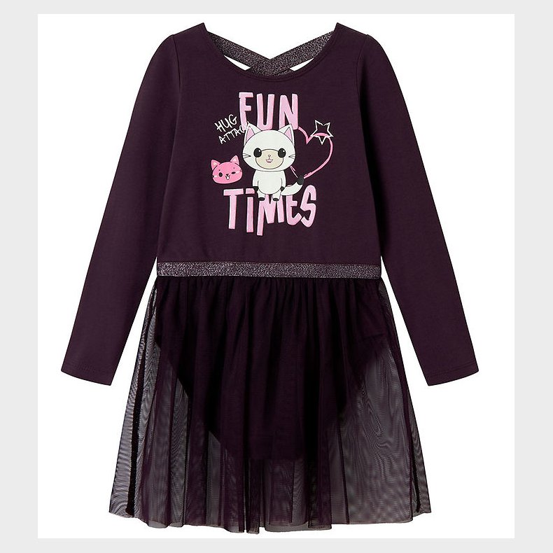 Name It Gymnastikdragt - NmfJustine - Plum Perfect m. Katte