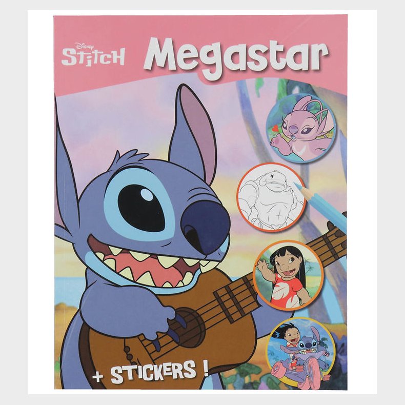 Megastar Malebog m. Klistermrker - 128 Sider - Disney Stitch