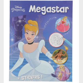 Megastar Malebog m. Klistermrker - 128 Sider - Disney Princess