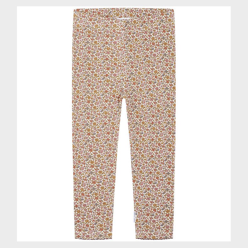 Hust and claire Leggings - Vaflet - Lamia - Oat Milk m. Blomster