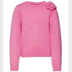 Vero Moda Girl Bluse - Strik - VmAdia - Fuchsia Pink m. Blomst