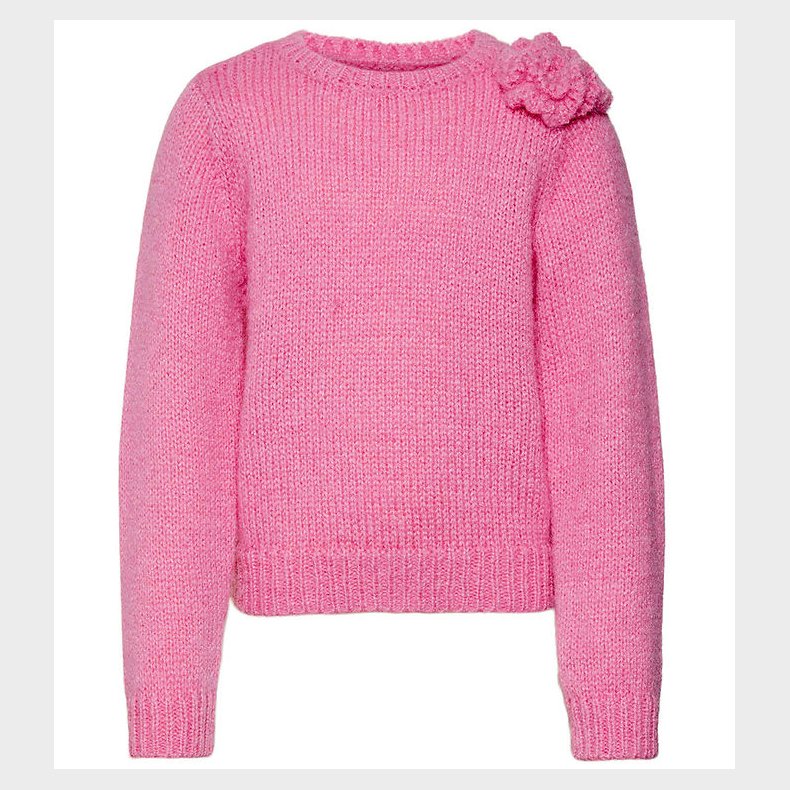 Vero Moda Girl Bluse - Strik - VmAdia - Fuchsia Pink m. Blomst