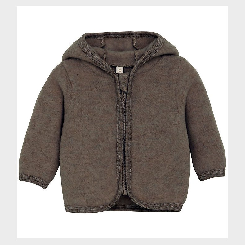 Huttelihut Cardigan - Uldfleece - Brown Melange m. rer