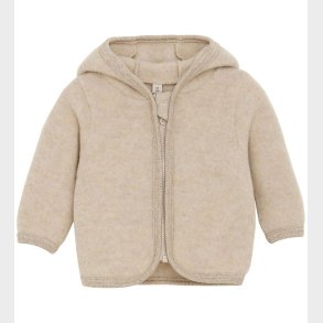 Huttelihut Cardigan - Uldfleece - Camel Melange m. rer