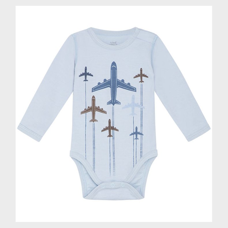 Hust and Claire Body l/ - Uld/Bambus - Baloo - Cloud Blue m. Fl