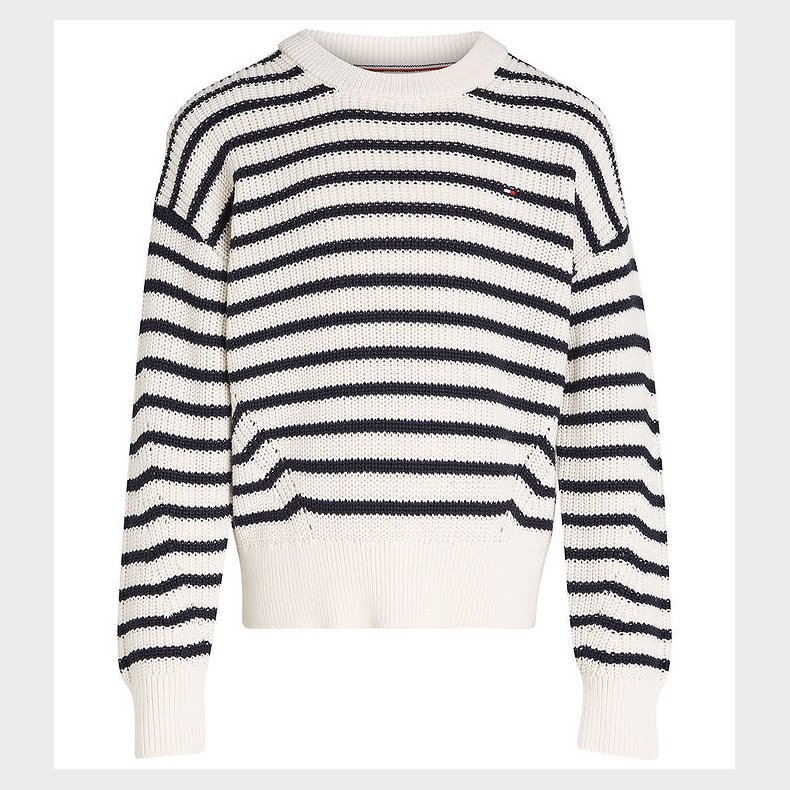 Tommy Hilfiger Bluse - Strik - Essential Stripe - Ancient White