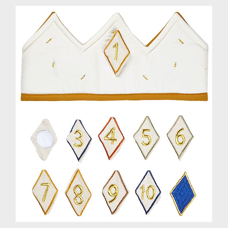 Fabelab Fdselsdagskrone m. Tal - Stof - Oat Milk