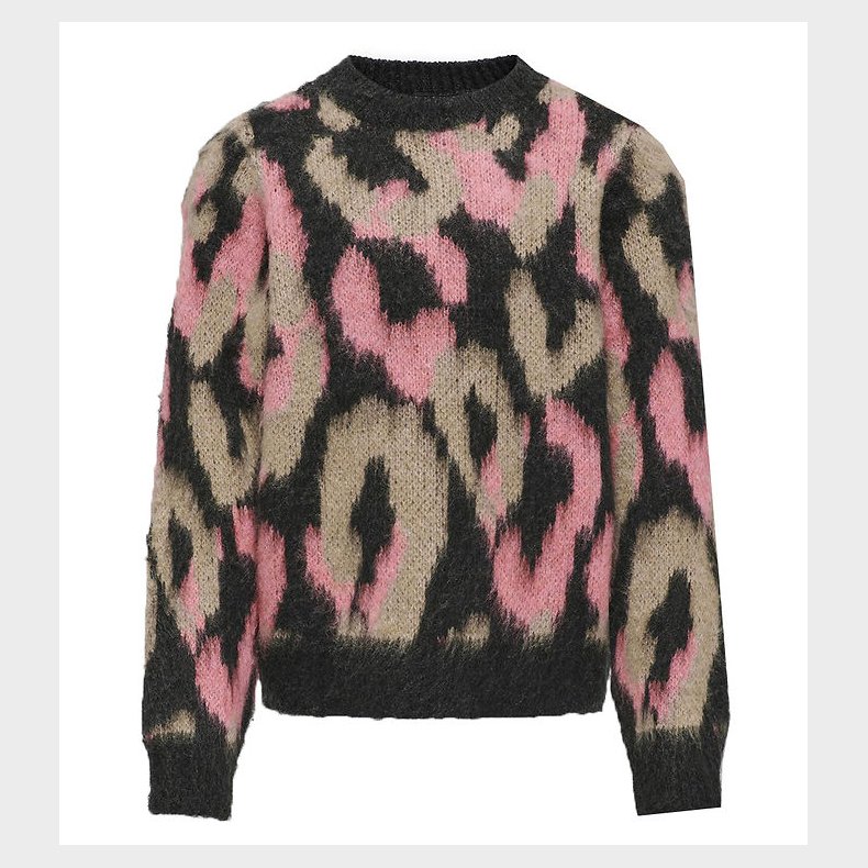 Kids Only Bluse - Strik - KogWild - Pirate Black/Salmon Rose + C