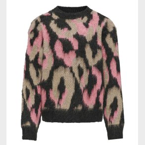 Kids Only Bluse - Strik - KogWild - Pirate Black/Salmon Rose + C