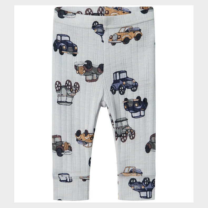 Name It Leggings - Uld - Noos - NbmWang - Gray Dawn m. Biler