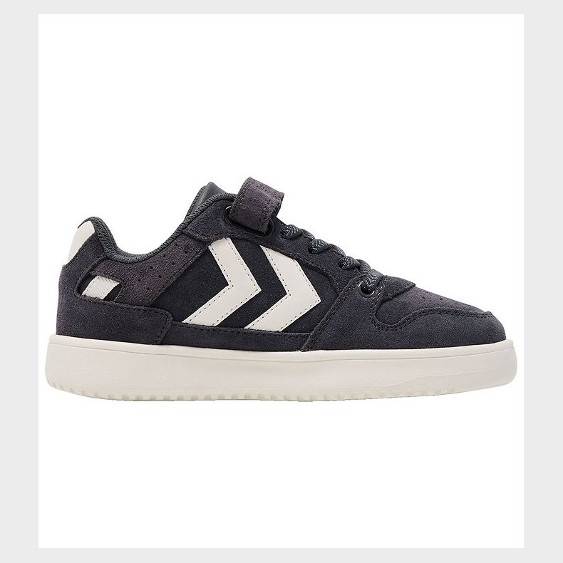 Hummel Sko - ST. Power Play Suede JR - Hvid/Sort/Obsidian