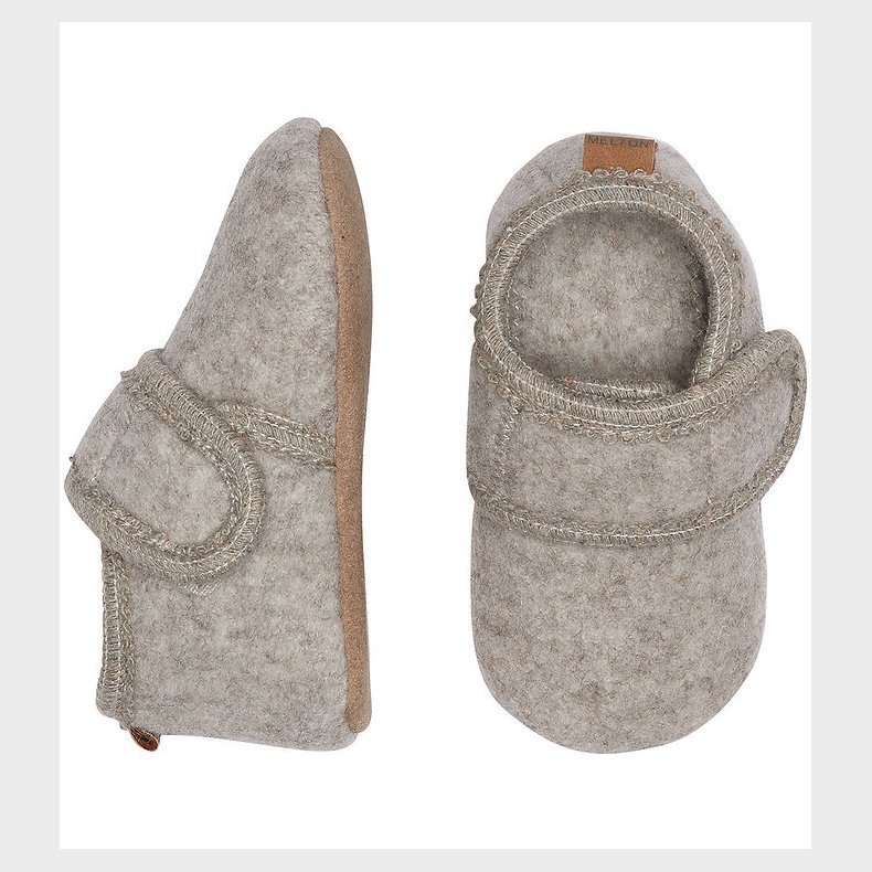 Melton Hjemmesko - Uld - Beige Melange