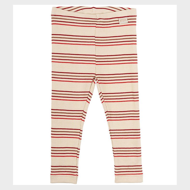 Petit Piao Leggings - Rib - Modal - Chili Pepper Multi Stripe
