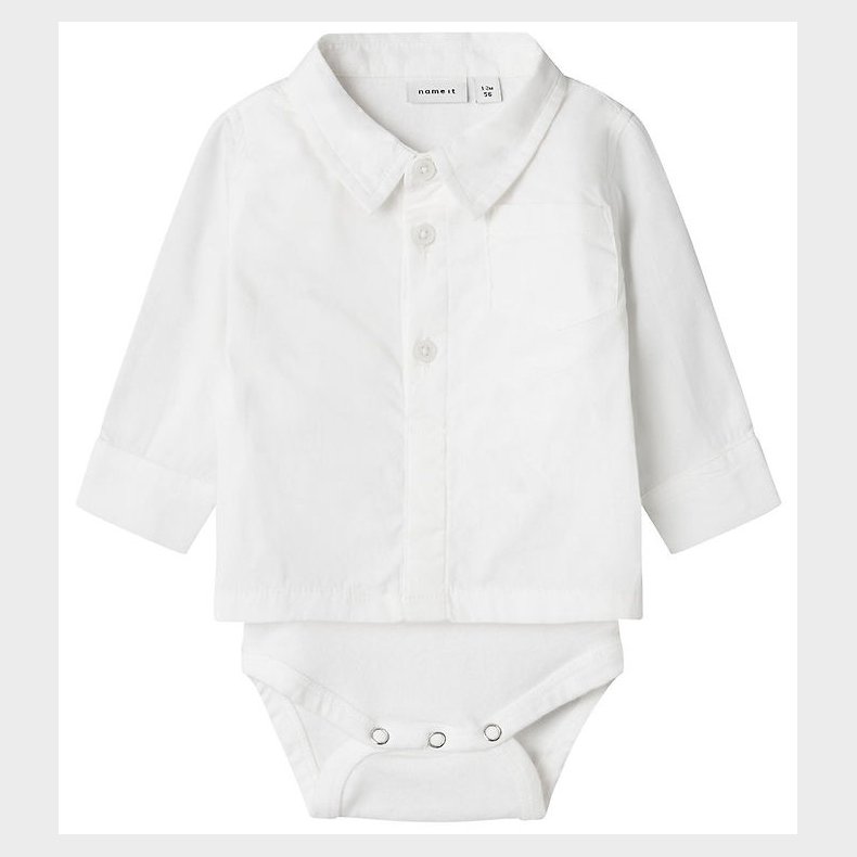 Name It Skjortebody l/ - NbmNasin - Bright White