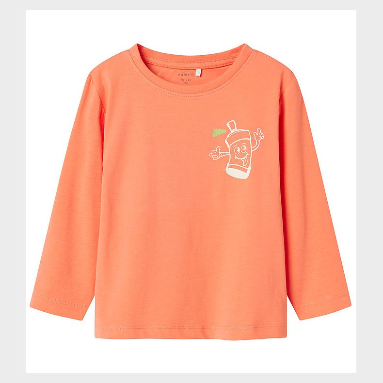 Name It Bluse - NmmNova - Fusion Coral m. Spraydse
