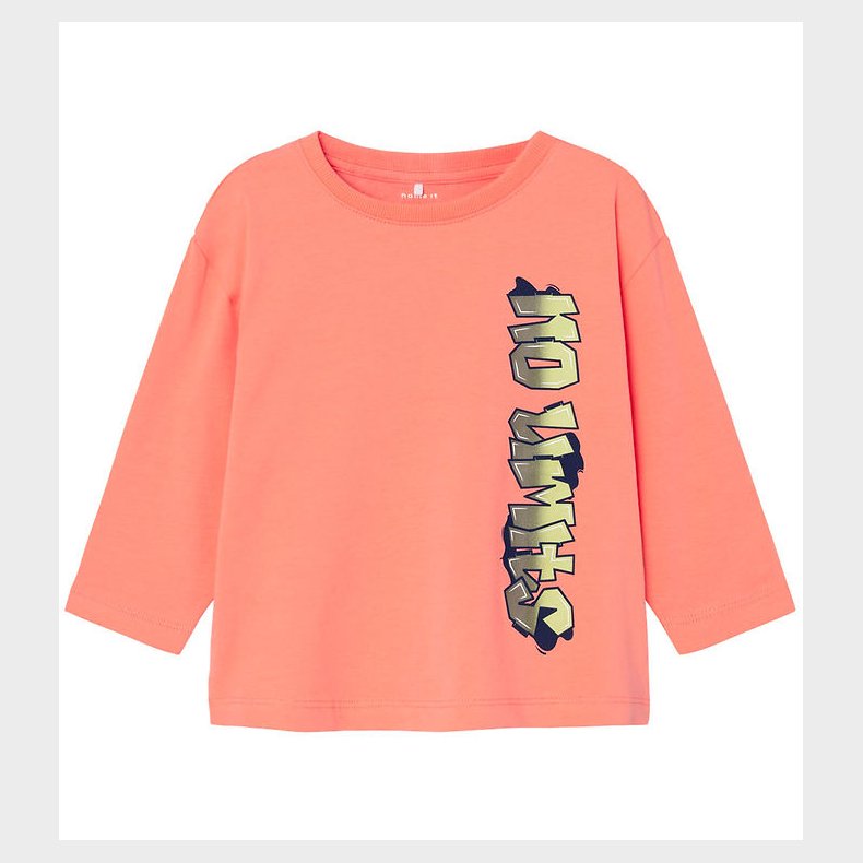 Name It Bluse - NmmNoel - Fusion Coral m. Graffiti