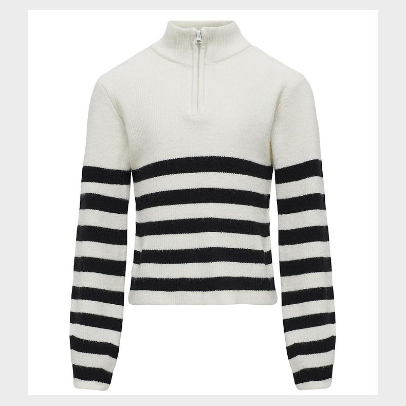 Kids Only Bluse - Half Zip - Noos - KogFranca - Cloud Dancer/Bla