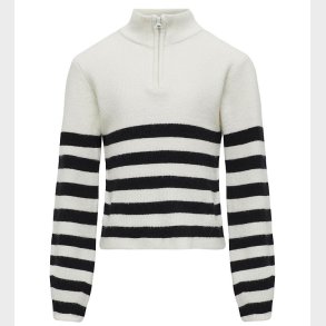 Kids Only Bluse - Half Zip - Noos - KogFranca - Cloud Dancer/Bla