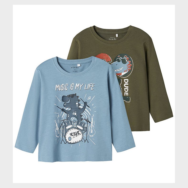 Name It Bluse - NmmVagno - 2-pak - Tea Leaf/Mountain Spring