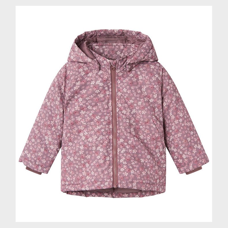 Name It Vinterjakke - NbfMaxi - Grape Shake/Flowers