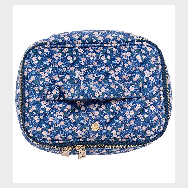 Fan Palm Toilettaske - Large - Quiltet - Blue Blossom