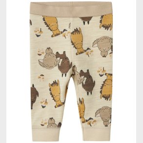 Name It Leggings - Uld/Bomuld - NbnWup - Peyote Melange/AOP