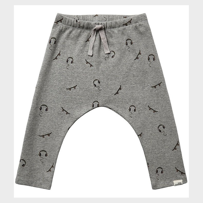 Sofie Schnoor Bukser - Grey Melange m. Print