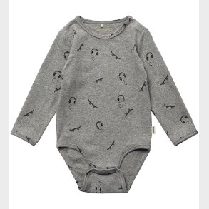 Sofie Schnoor Body l/ - Grey Melange m. Print