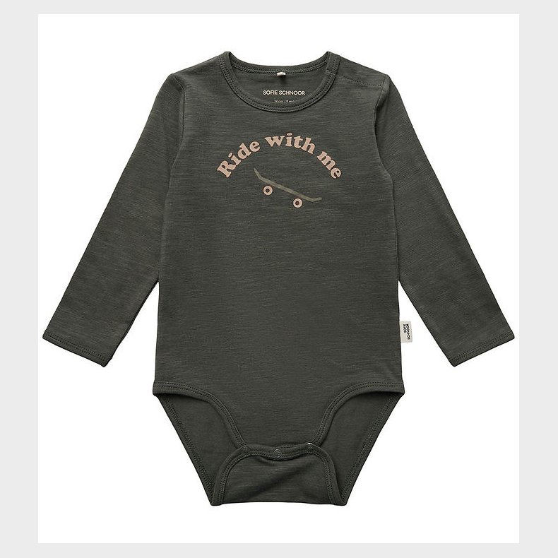 Sofie Schnoor Body l/ - Forest Green m. Print