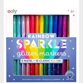 Ooly Tusser - 15-pak - Rainbow Sparkle Glitter