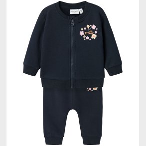 Name It Sweatst - NbfVrillie - Dark Sapphire m. Blomster