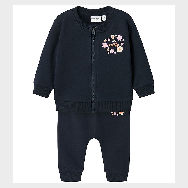 Name It Sweatst - NbfVrillie - Dark Sapphire m. Blomster