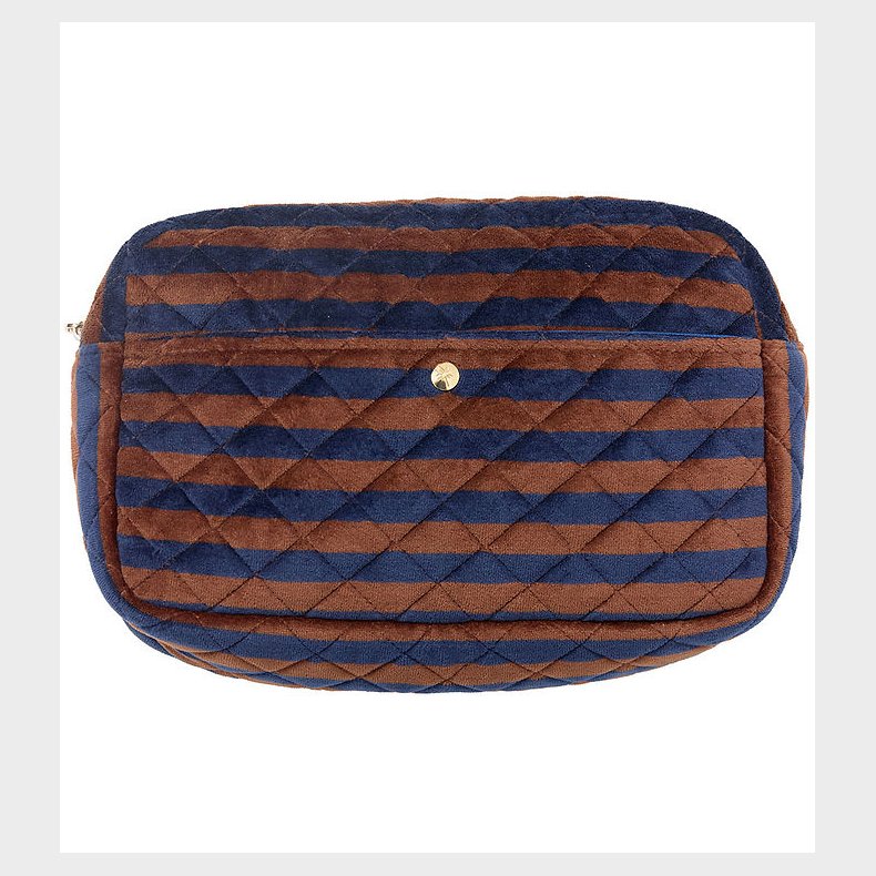 Fan Palm Toilettaske - Large - Blues & Stripes