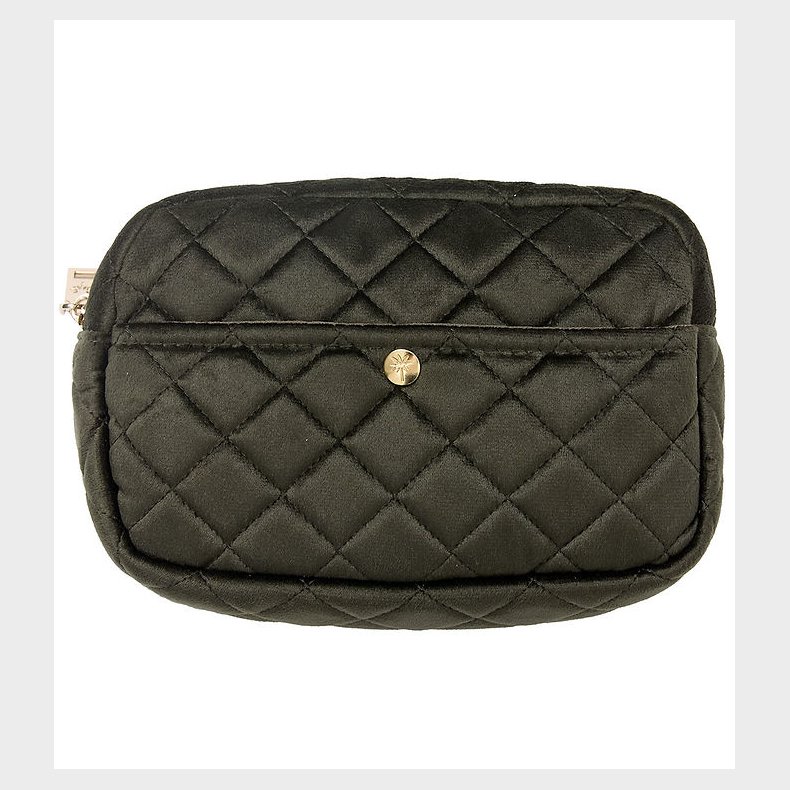 Fan Palm Toilettaske - Medium - Quiltet Velour - Palm Green