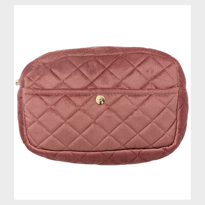 Fan Palm Toilettaske - Medium - Quiltet Velour - Vintage Rose