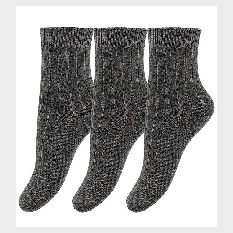 Minipop Str�mper - Bambus - 3-pak - Dark Grey Melange