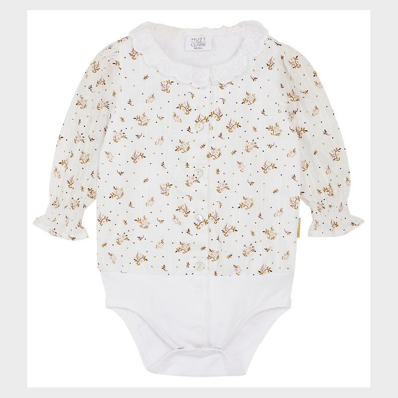 Hust and Claire Skjortebody l/ - Bernadette - Sugar m. Blomster