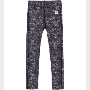 Color Kids Leggings - Phantom m. Blomster