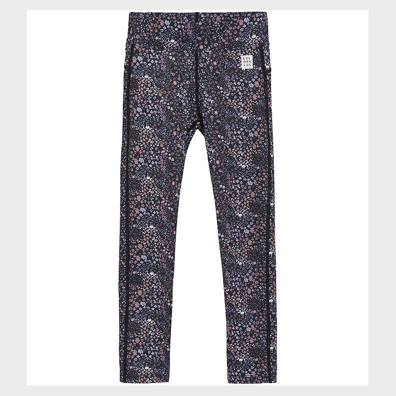 Color Kids Leggings - Phantom m. Blomster