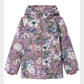 Name It Dynejakke - NkfMaxi - Grape Shake/Flower