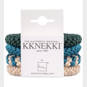 Kknekki H�relastikker - 4-pak - Beige/Bl�/Gr�n/Glimmer