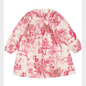 Christina Rohde Kjole - Beige m. Pink Print