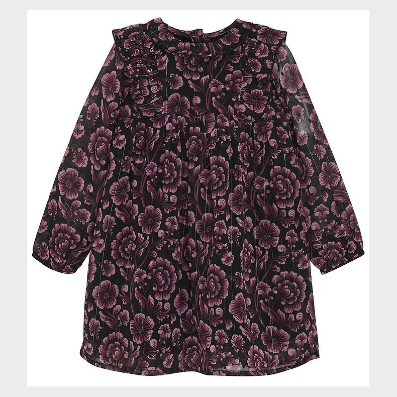 Creamie Kjole - Flower Dot - Black