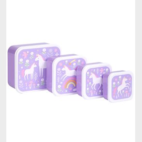 A Little Lovely Company Madkassest - 4 stk - Unicorn