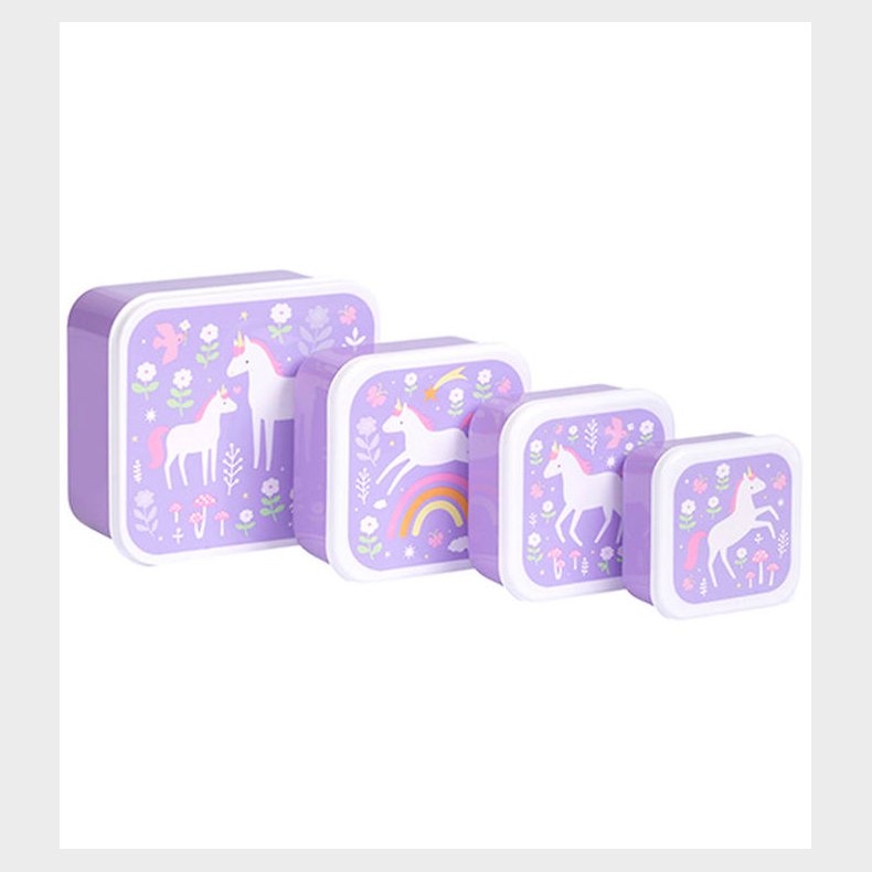 A Little Lovely Company Madkasses�t - 4 stk - Unicorn