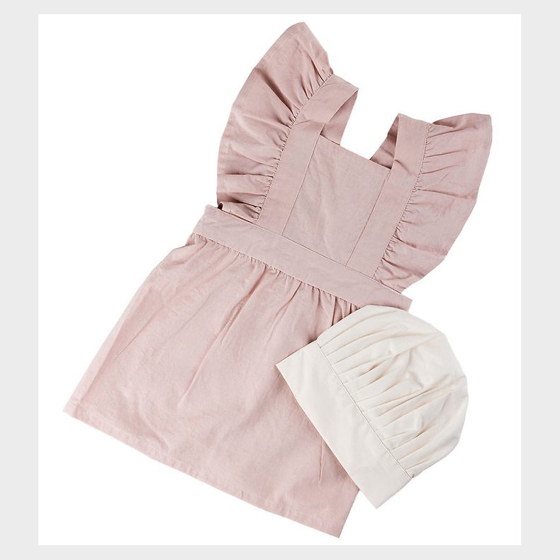 Sebra Forkl�de m. Kokkehue - Dusty Pink/Hvid