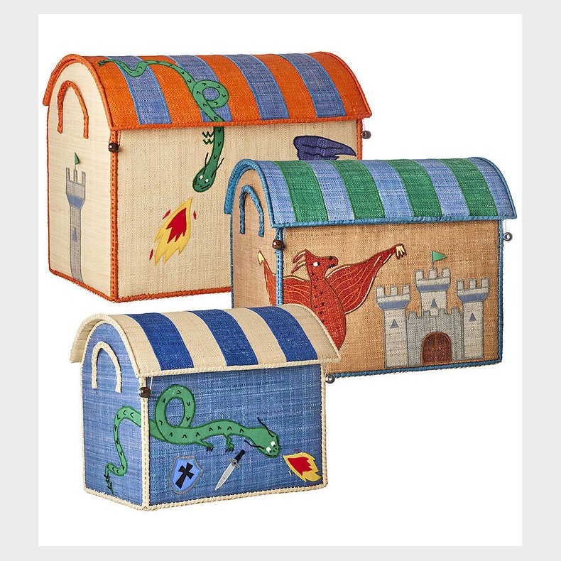 Rice Opbevaringskurve - Raffia - 3 stk. - 52/45/37 cm - Dragon