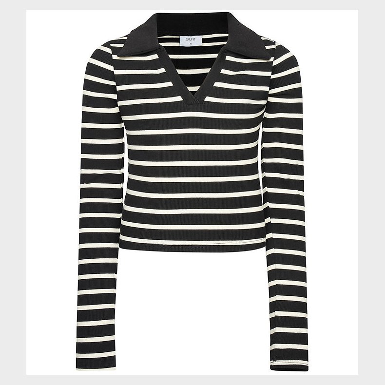 Grunt Bluse - GRWiky - Black-Off White