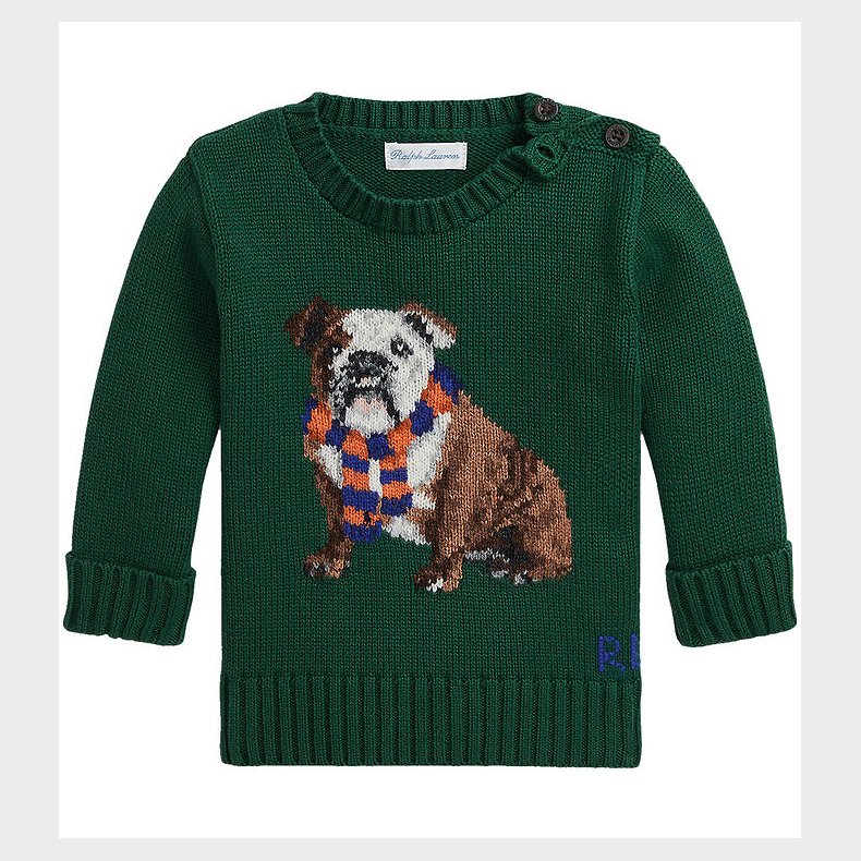 Polo Ralph Lauren Bluse - Strik - Gr�n m. Hund